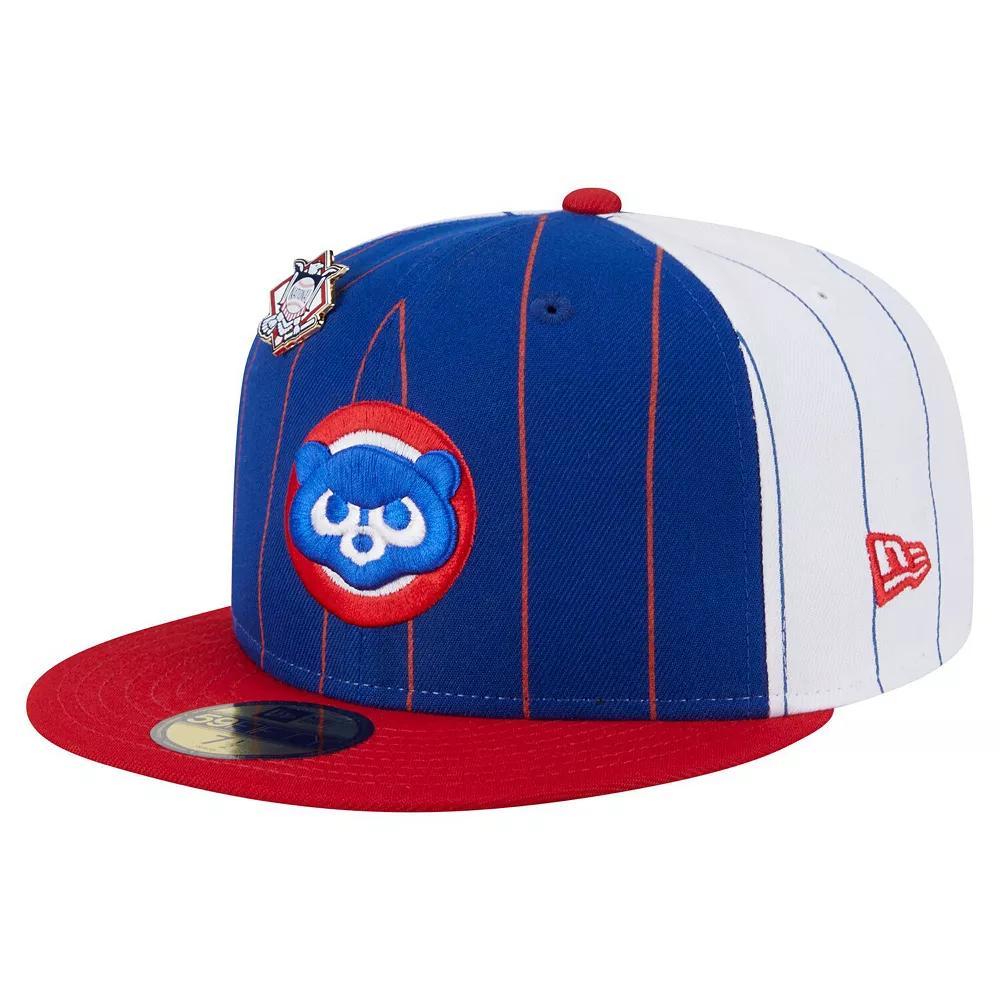 Men's New Era  Royal Chicago Cubs Pinstripe 59FIFTY Fitted Hat, Size: 7 1/8, Blue Product Image