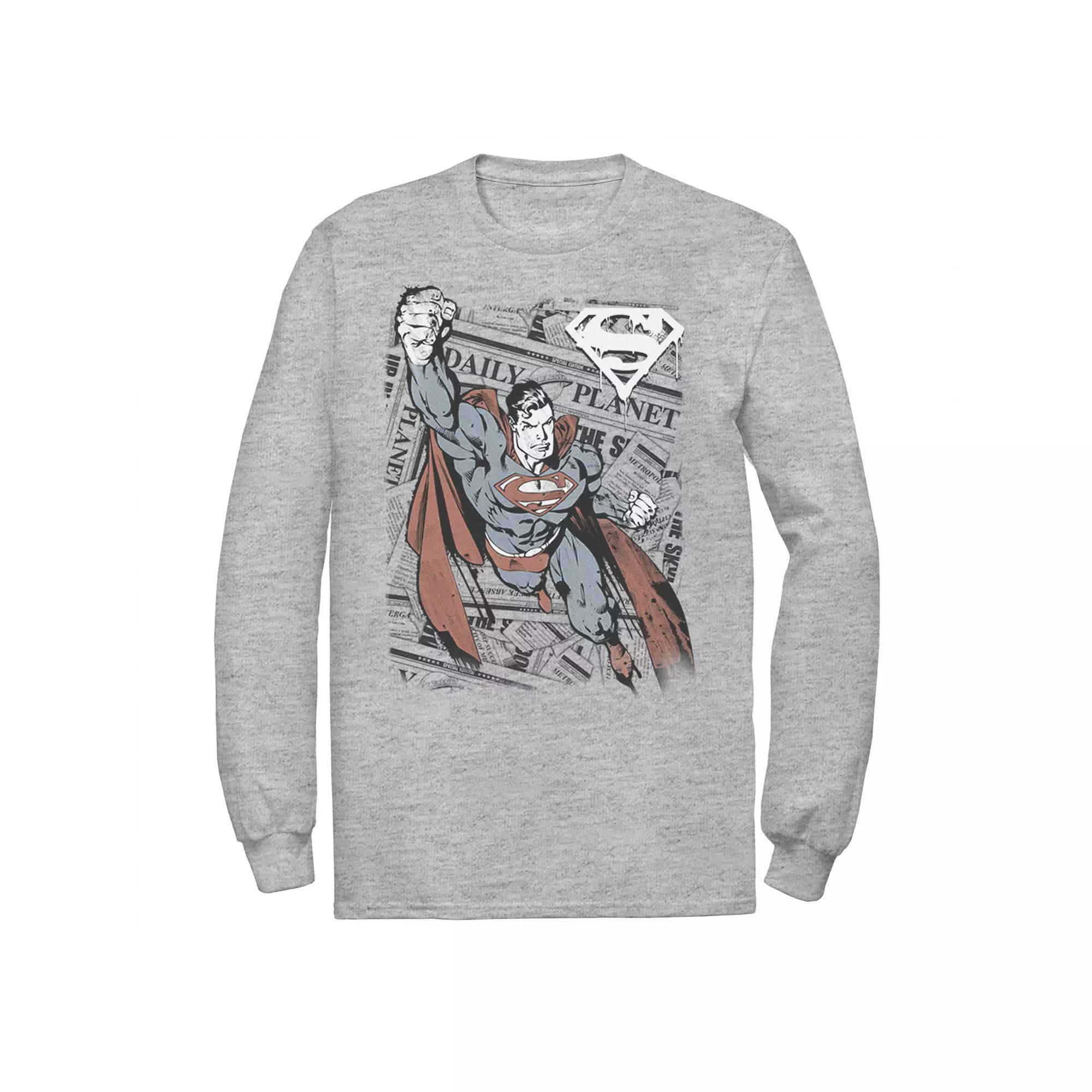 Men's DC Comics Superman Daily Planet Background Poster Tee,  Product Image