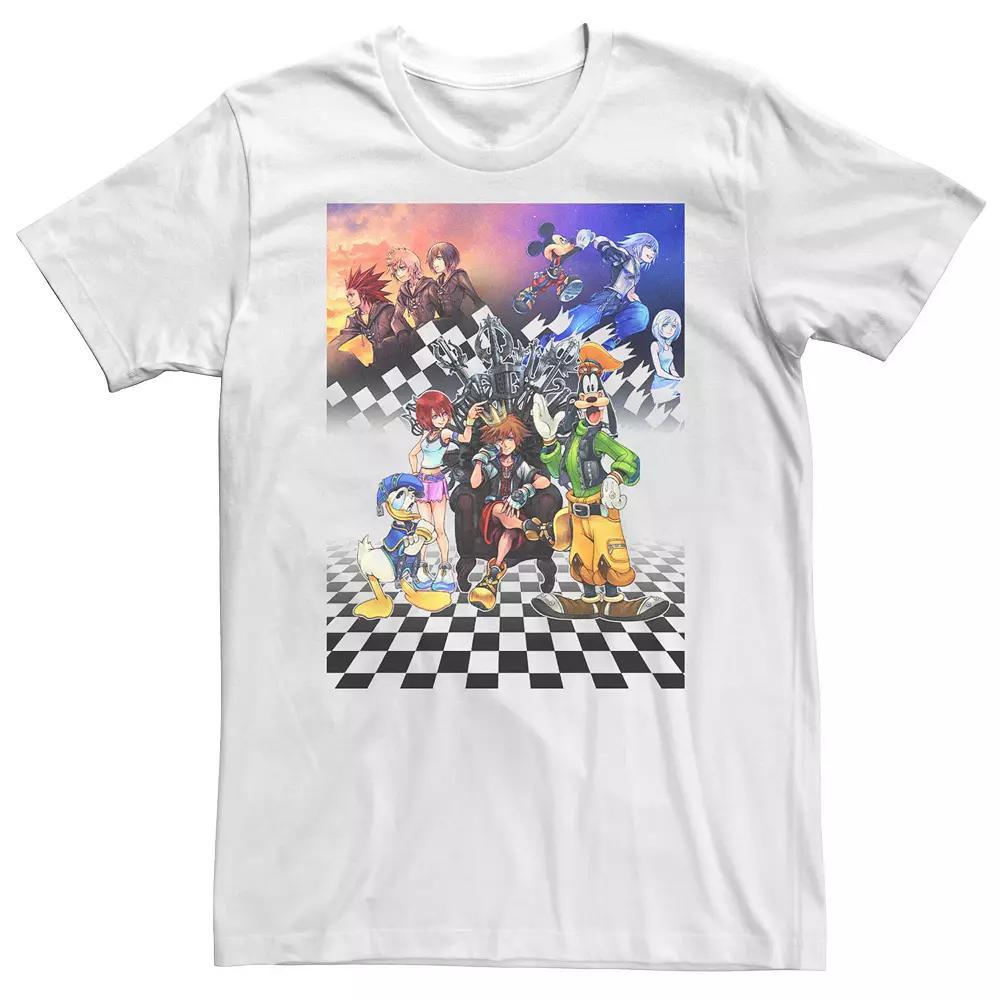 Big & Tall Disney Kingdom Hearts Group Shot Checkerboard Poster Tee, Men's, Size: 5XL, White Product Image