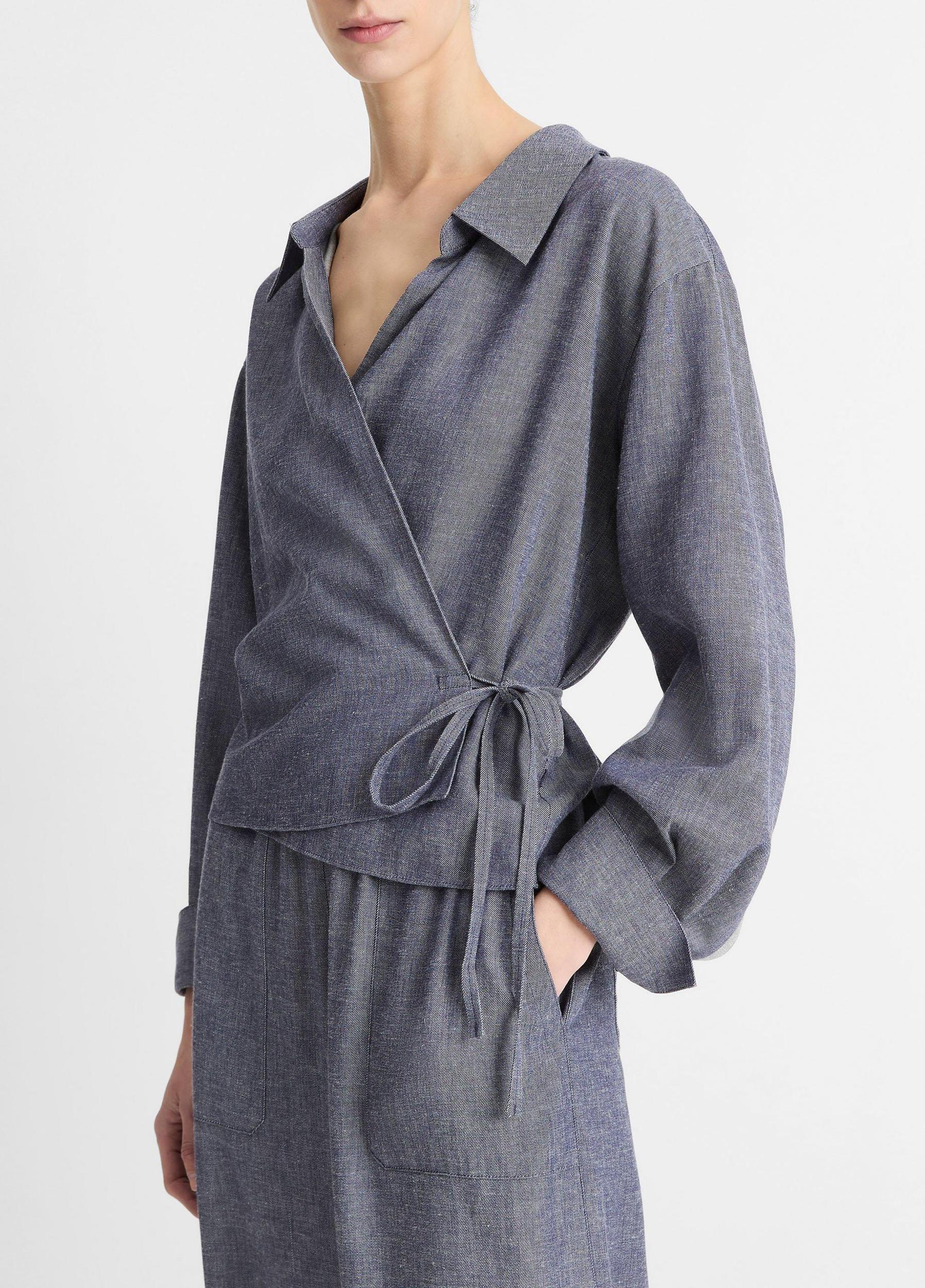 Collared Wrap Top Product Image