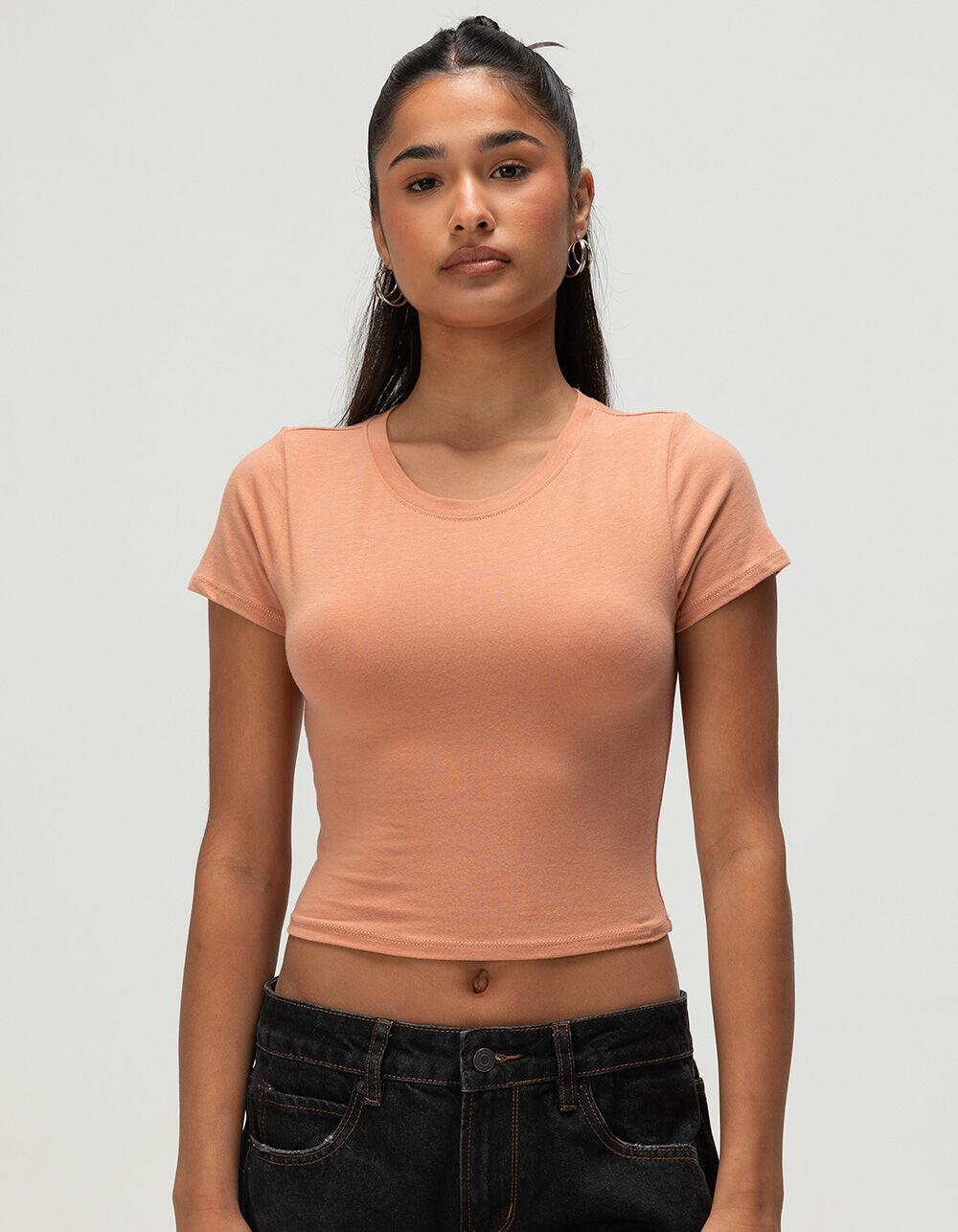 TILLYS Womens Baby Tee - RUST Product Image