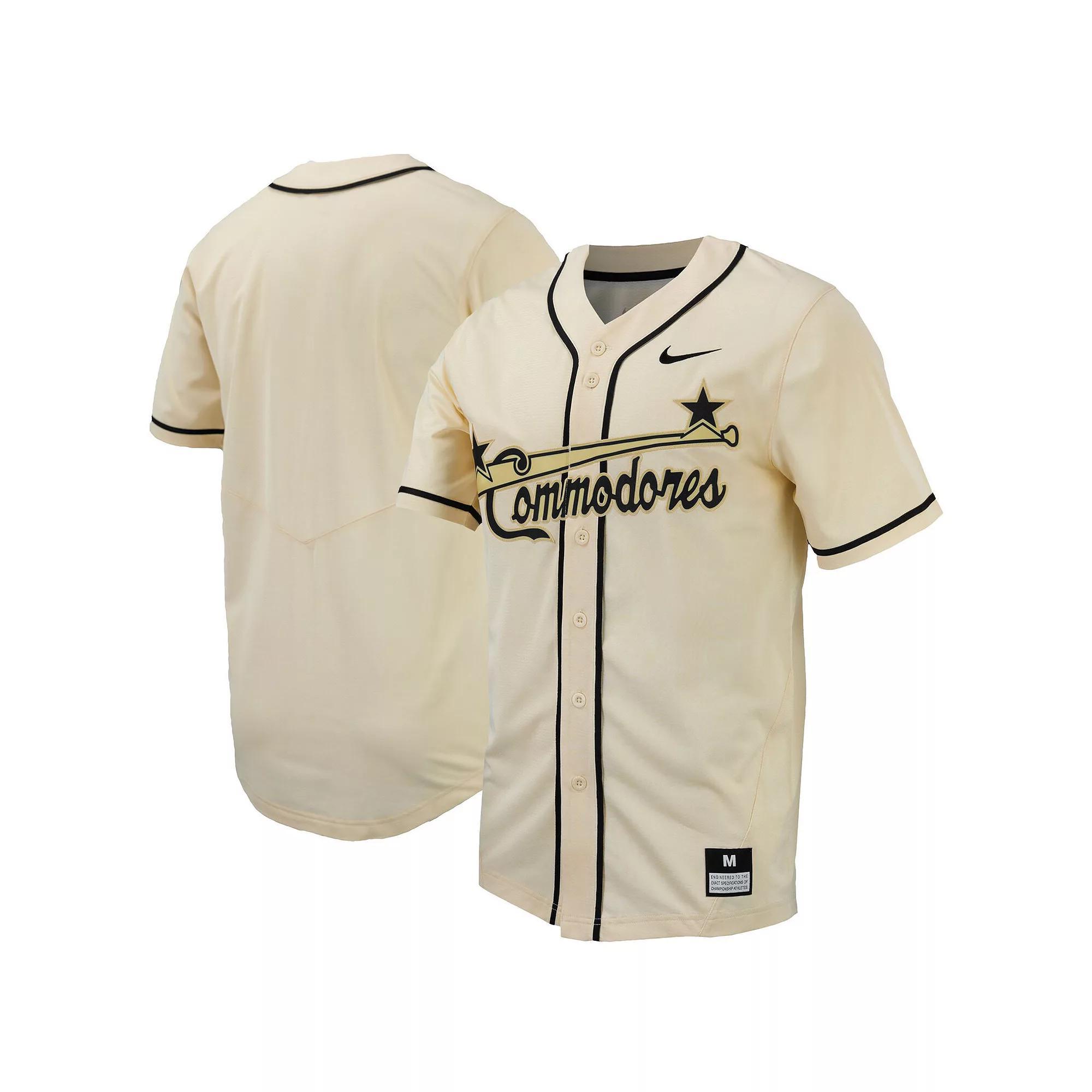 Men's Nike Natural Vanderbilt Commodores Replica Full-Button Baseball Jersey,  Product Image