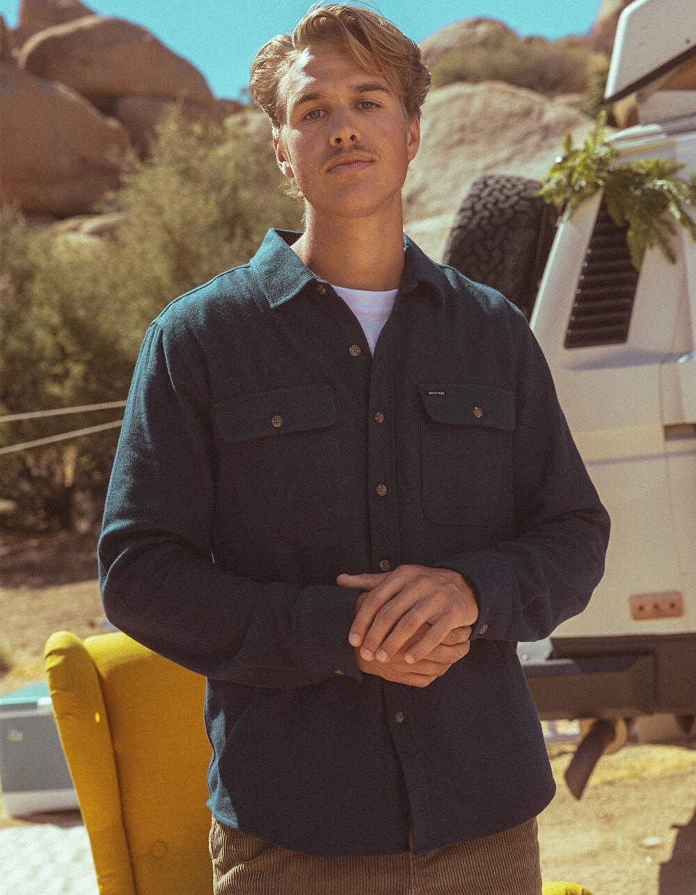 BRIXTON Bowery Mens Flannel - NAVY Product Image