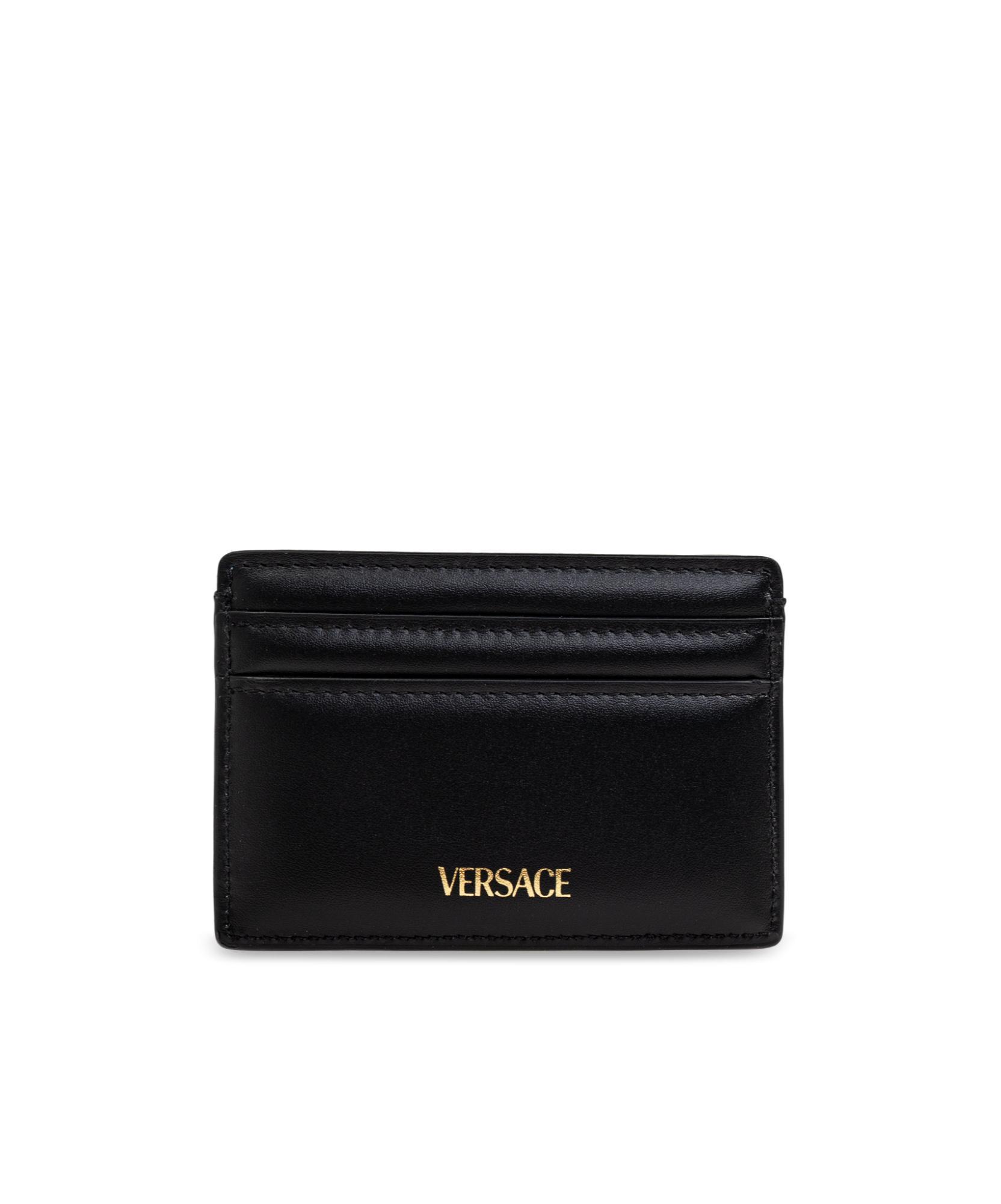 VERSACE Logo Card Holder In Black Product Image