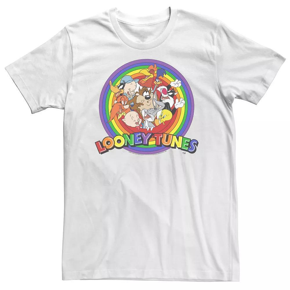 Big & Tall Looney Tunes Pride Group Shot Rainbow Logo Tee, Men's,  Product Image