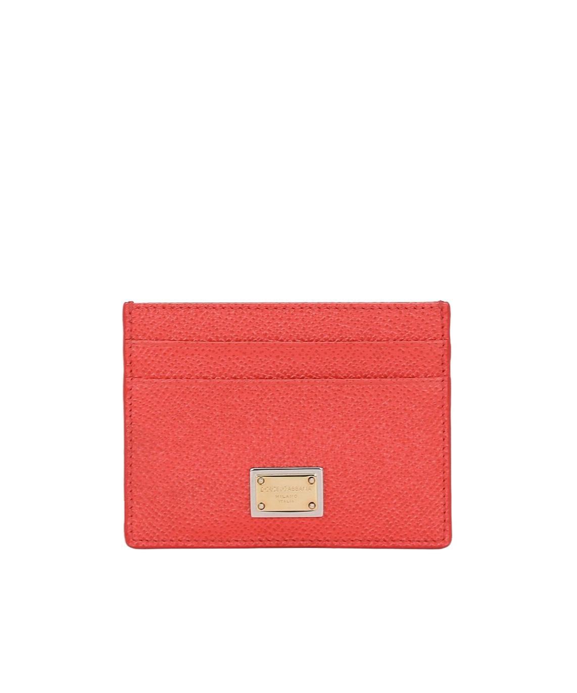 DOLCE & GABBANA Dauphine Logo-plaque Cardholder In Red Product Image