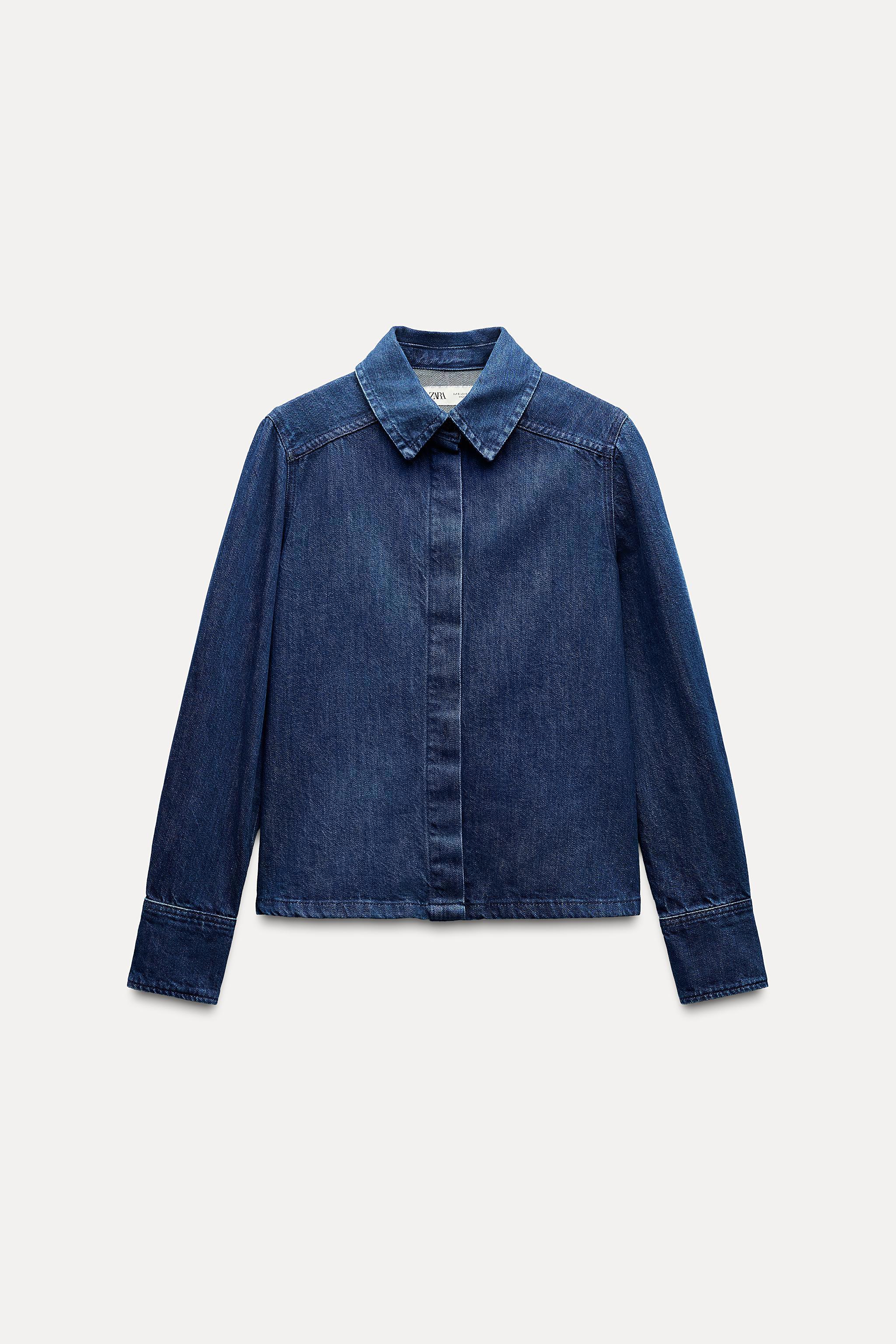 SLIM DENIM SHIRT ZW COLLECTION Product Image