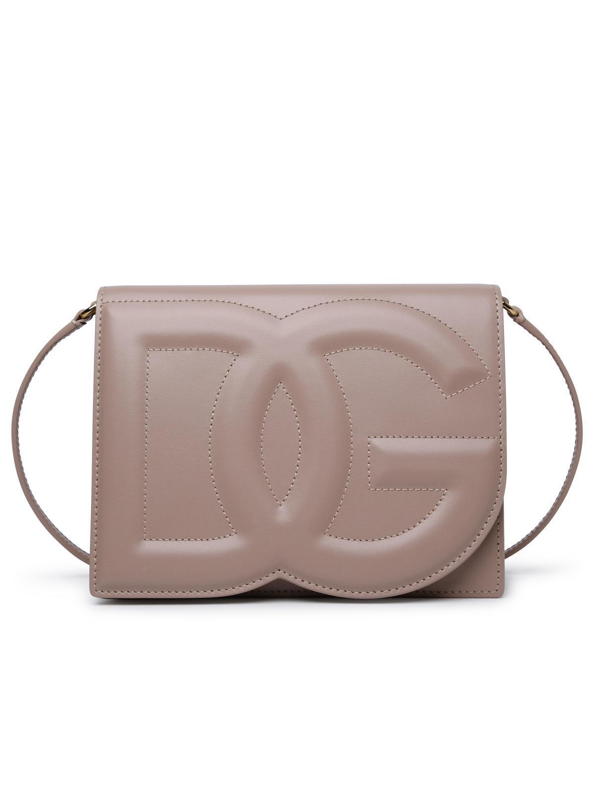 DOLCE & GABBANA Dg Powder Calf Leather Bag In Beige Product Image