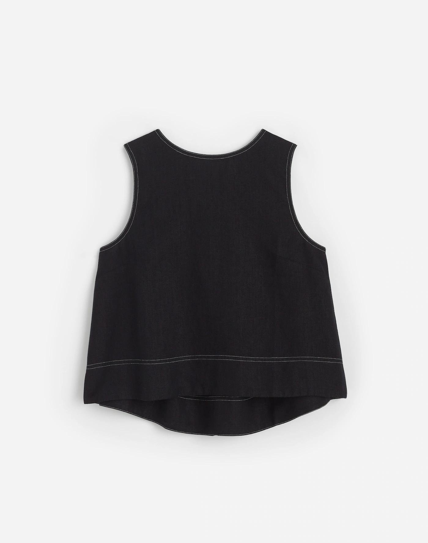 Linen Pleated Shell Top Product Image