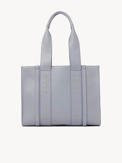 Woody tote bag in soft leather Product Image