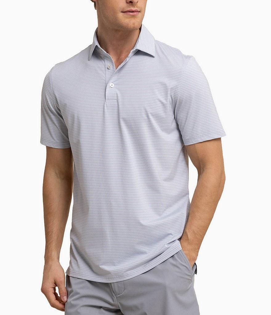 Southern Tide Performance Stretch Brrr°-eeze Baytop Stripe Short Sleeve Polo Shirt Product Image