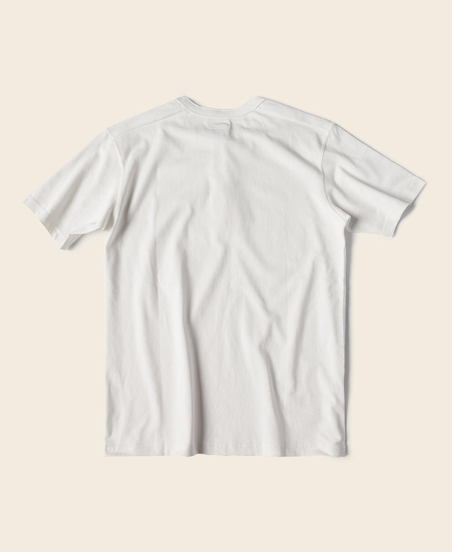10.6 oz Cotton Short Sleeve Henley T-Shirt - White Product Image