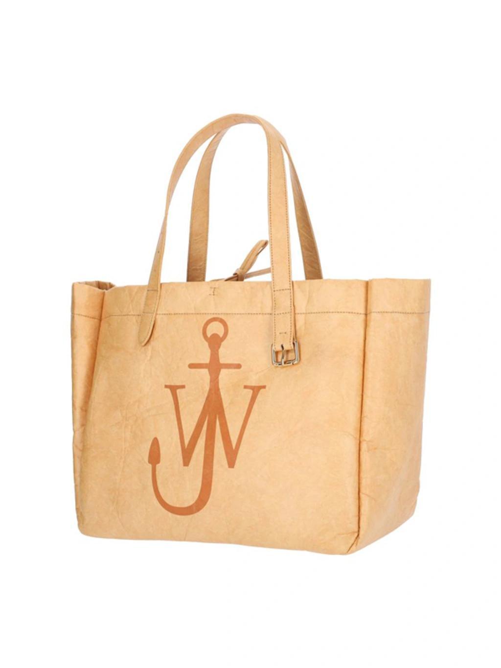 JW ANDERSON Leather Belt Tote Bag In Beige Product Image