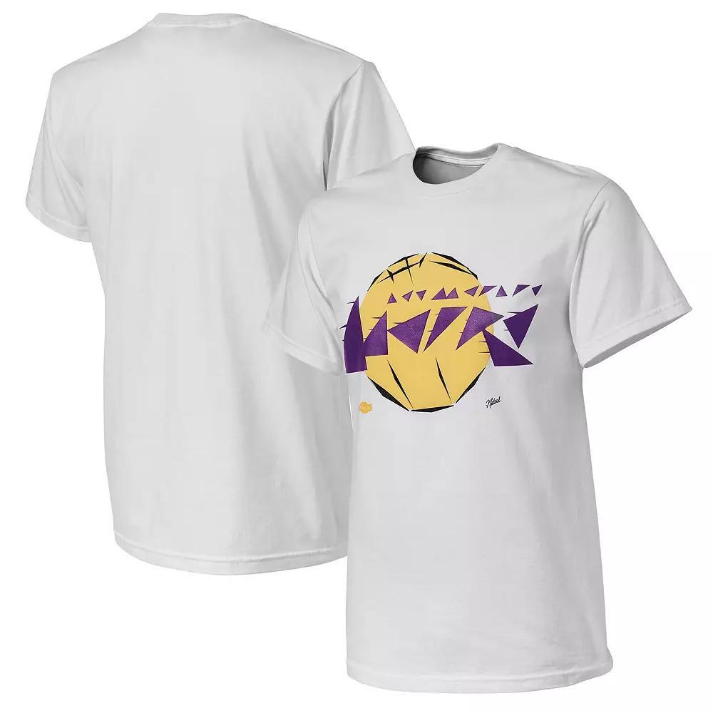 Men's NBA x Naturel White Los Angeles Lakers No Caller ID T-Shirt,  Product Image