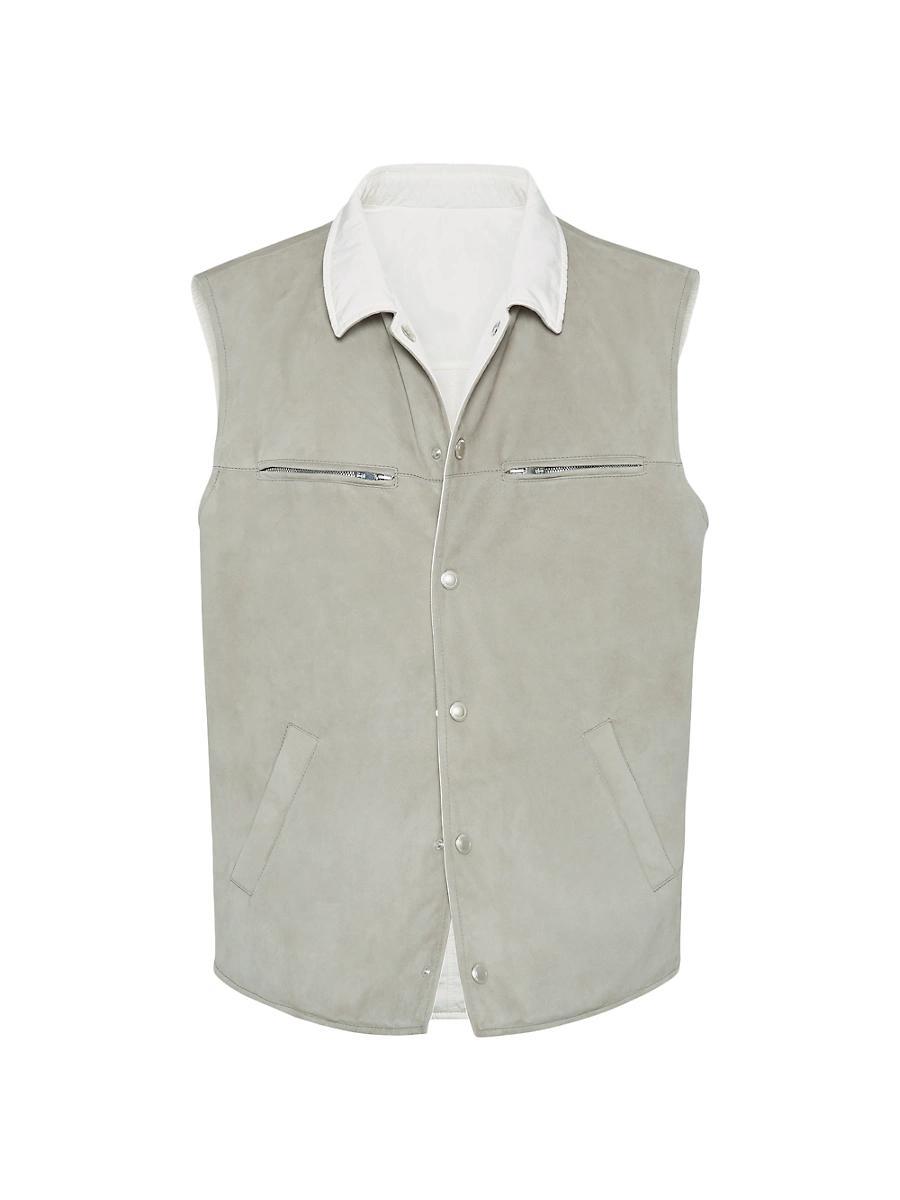 Mens Suede Reversible Vest with Thermore Padding Product Image