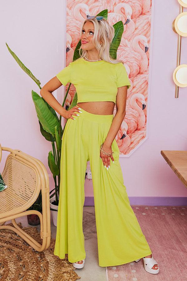 Divine Spark Crop Top In Lime Punch Product Image
