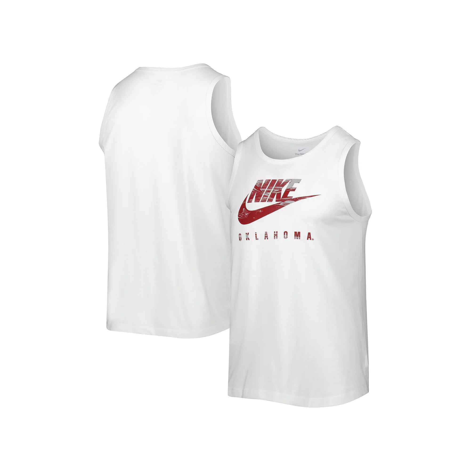 Men's Nike White Oklahoma Sooners Spring Break Futura Performance Tank Top, Size: Large Product Image