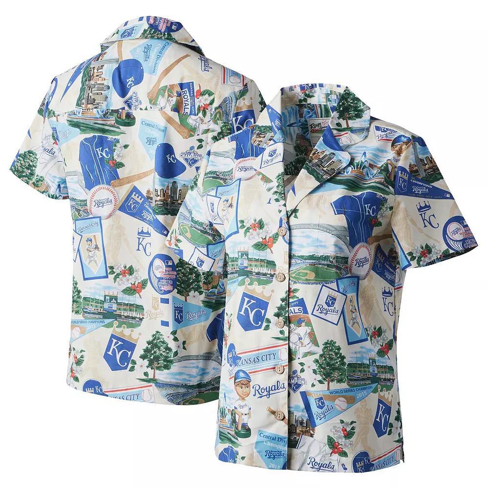 Women's Reyn Spooner White Kansas City Royals Scenic Camp Button-Up Shirt, Size: Small Product Image