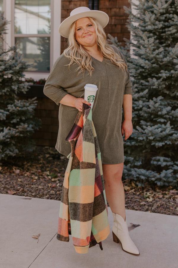 Casual Chats Shift Dress In Olive Curves Product Image