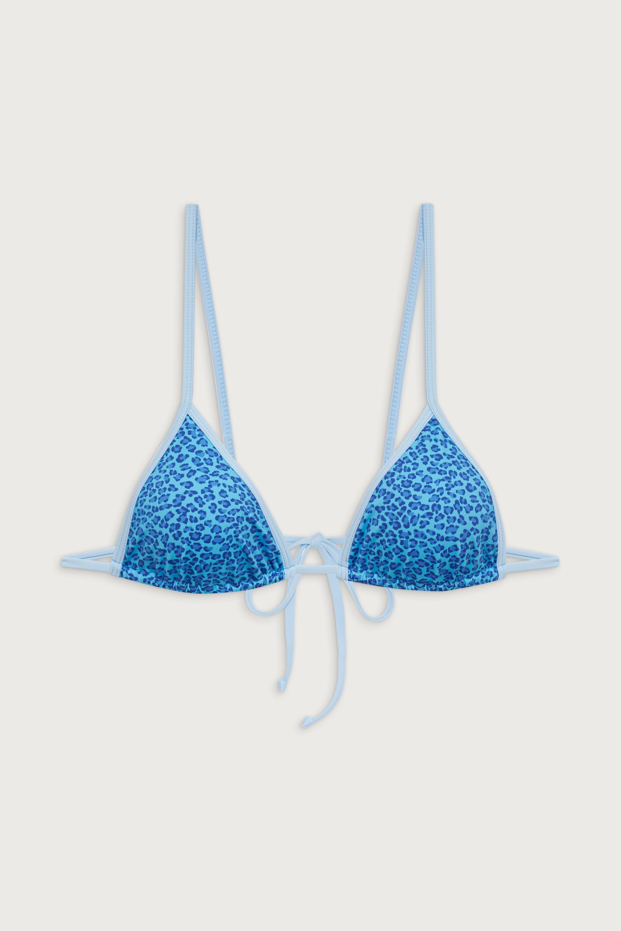 Lumia Triangle Bralette Bikini Top - Cobalt Cheetah Product Image