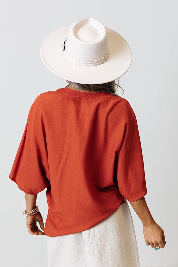 Stay And Chat Shift Top in Rust Product Image