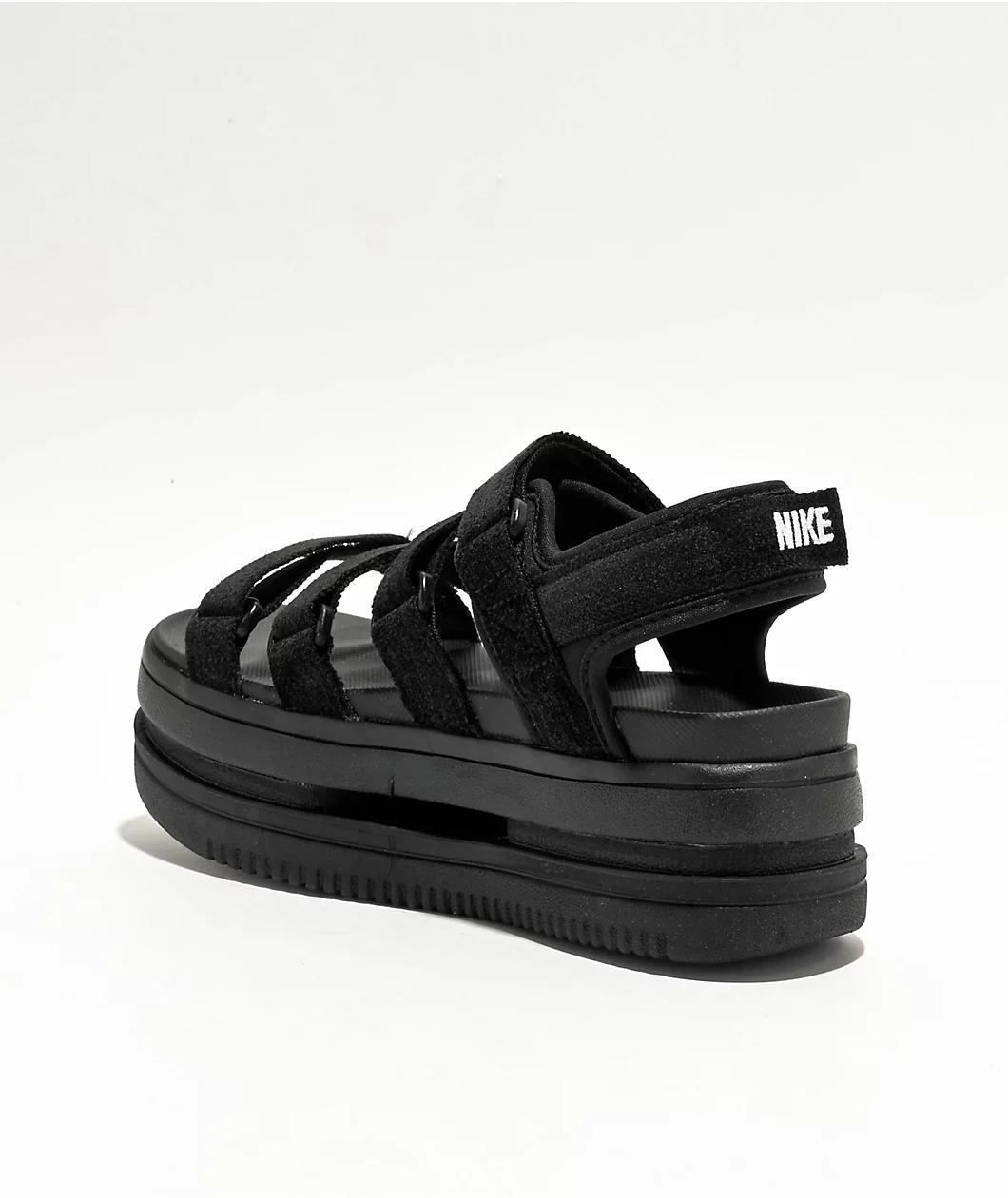 Nike Icon Classic SE Black & White Platform Sandals Product Image