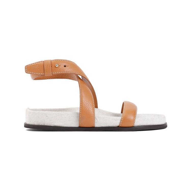 TOTÊME Suede Flat Sandals In Orange Product Image