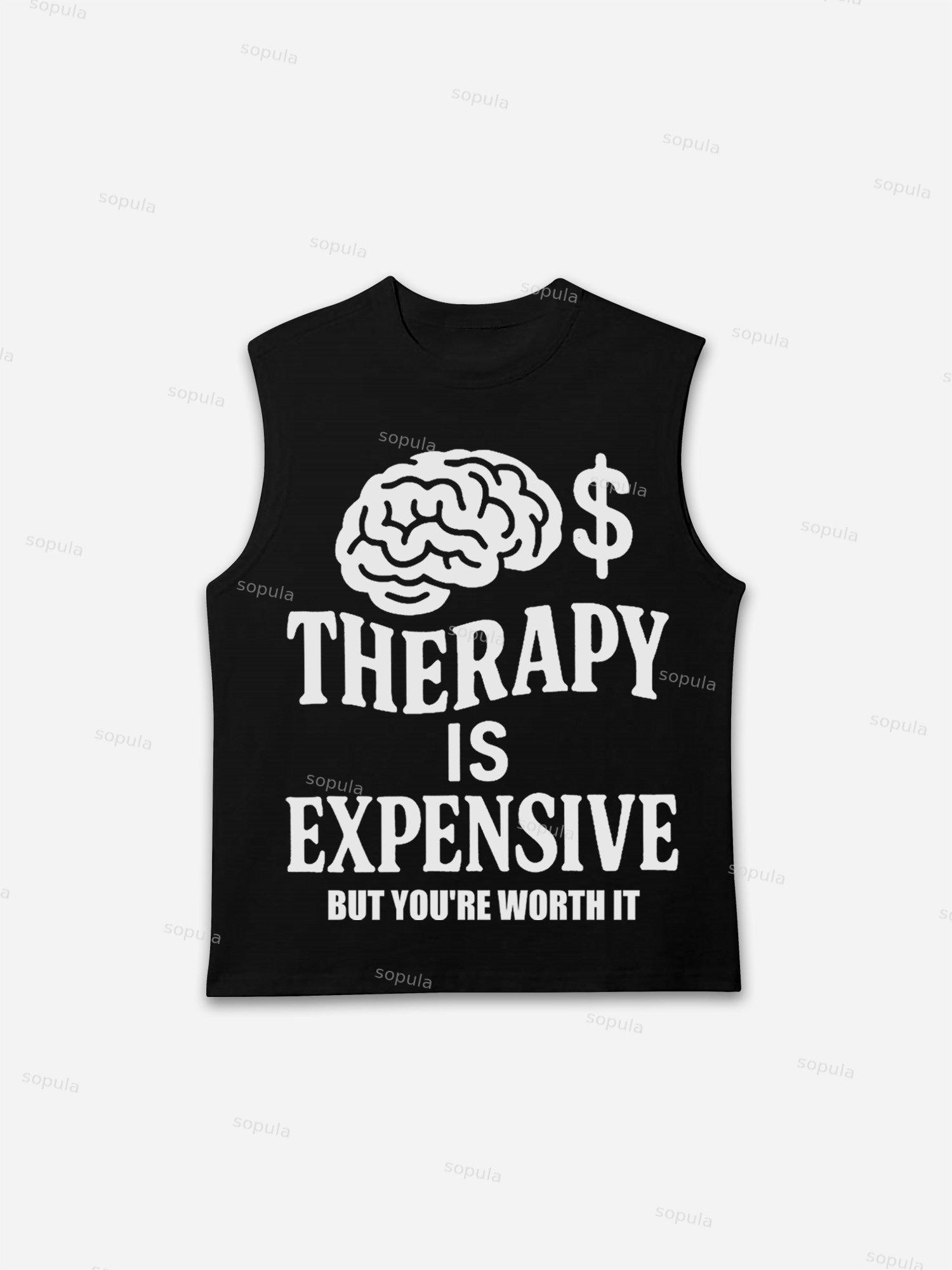 Mental Health Counseling Is Expensive, But You're Worth It Tagline Graphic Tank Top Product Image