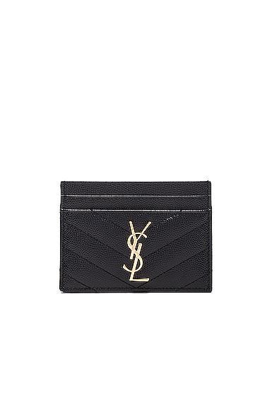 YSL Monogram Card Case in Grained Leather Product Image