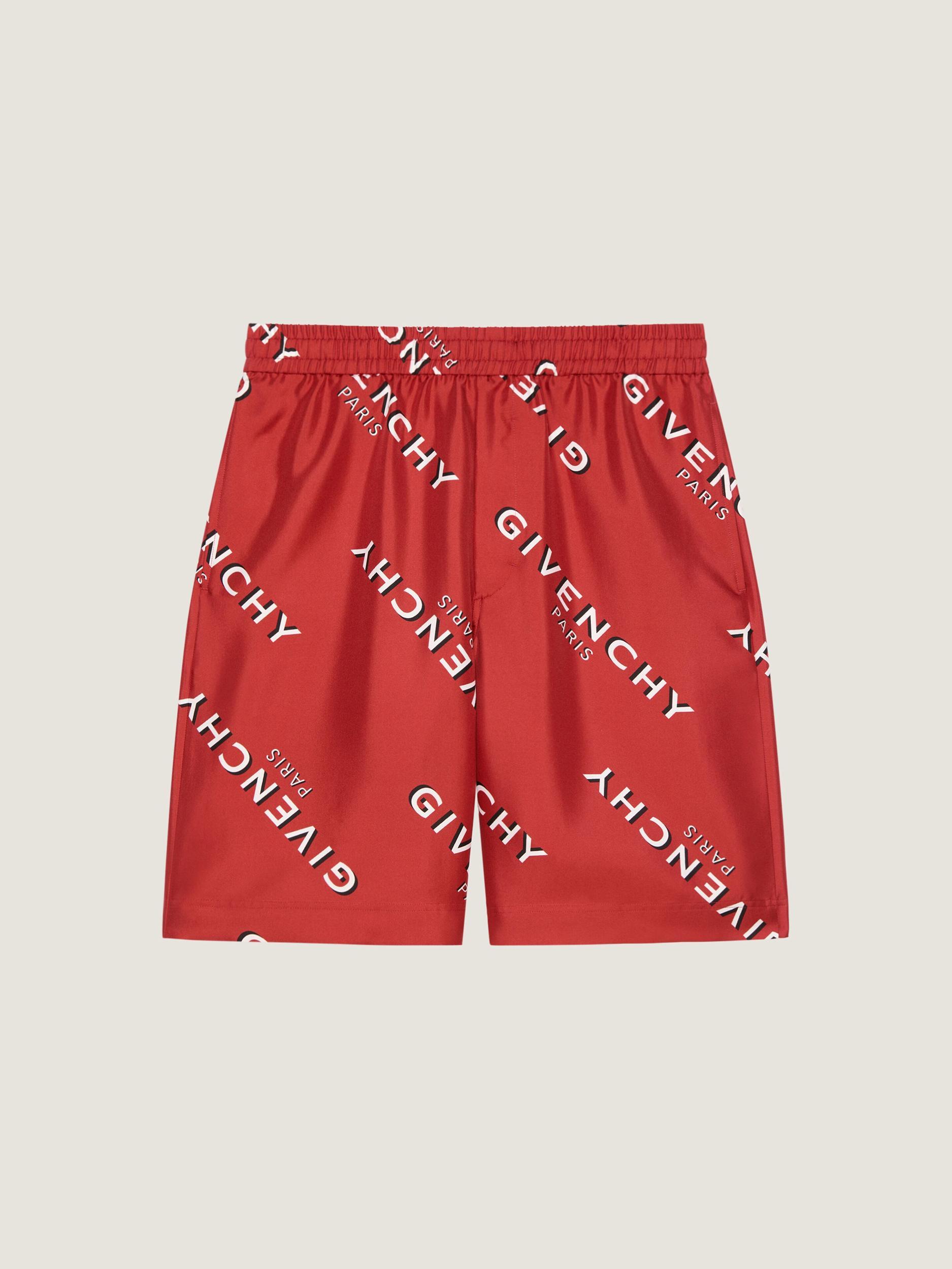 Bermuda shorts in silk twill with GIVENCHY shadow print Product Image