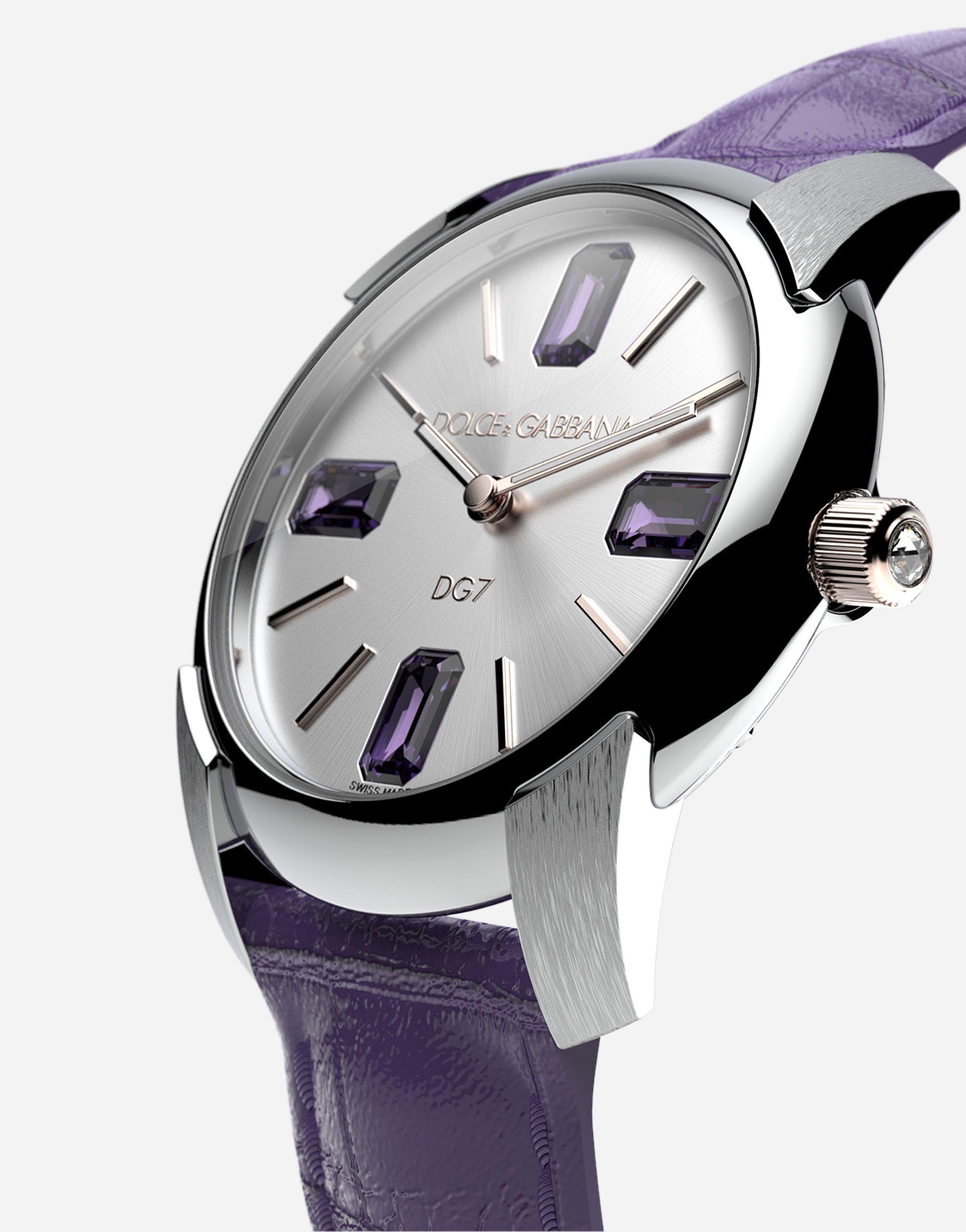 DOLCE & GABBANA Watch With Alligator Strap In Purple Product Image