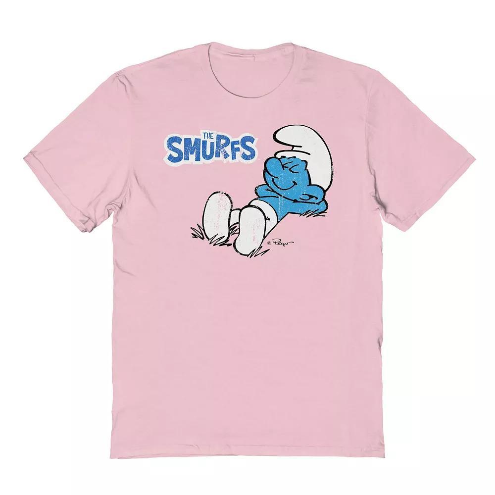Men's Smurfs Napping Graphic Tee, Size: XXL, Red Product Image
