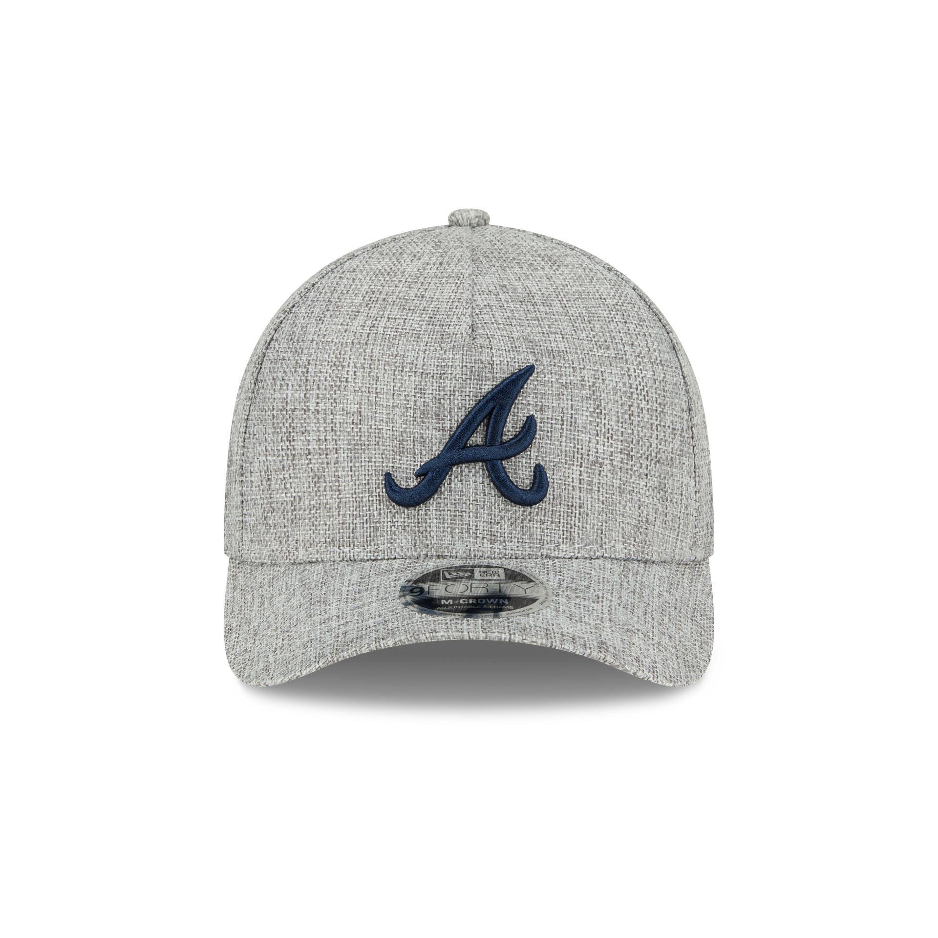 Atlanta Braves Cotton Weave Gray 9FORTY M-Crown A-Frame Snapback Hat Male Product Image