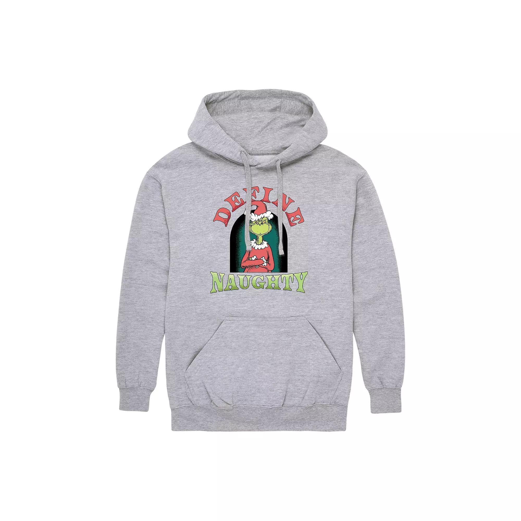 Men's Dr. Seuss Grinch Define Naughty Graphic Hoodie, Size: Small, Grey Gray Product Image