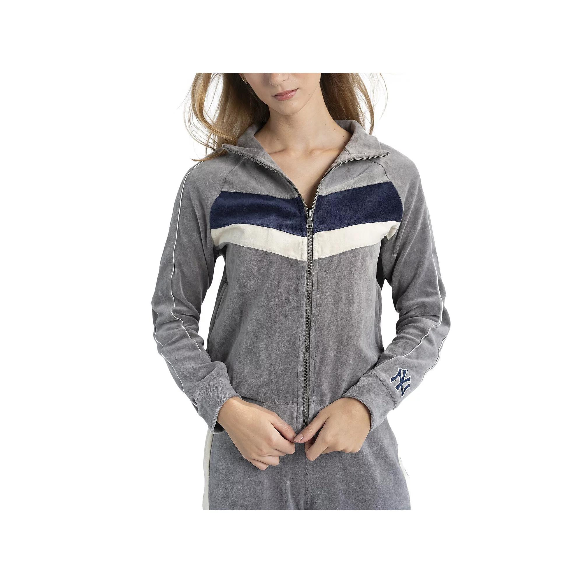 Women's Lusso Gray New York Yankees Nixie Raglan Full-Zip Jacket,  Product Image