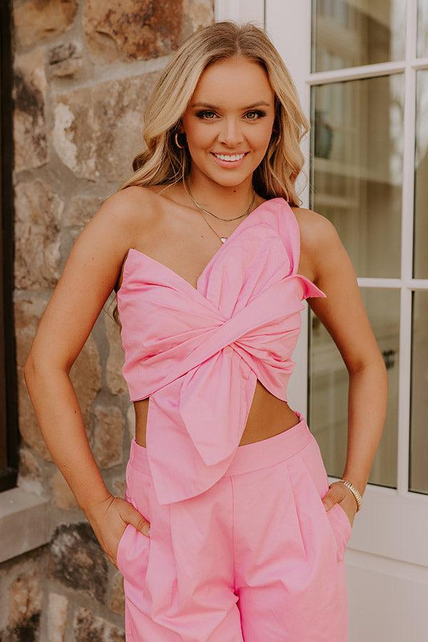 Chic Statement One Shoulder Crop Top Product Image