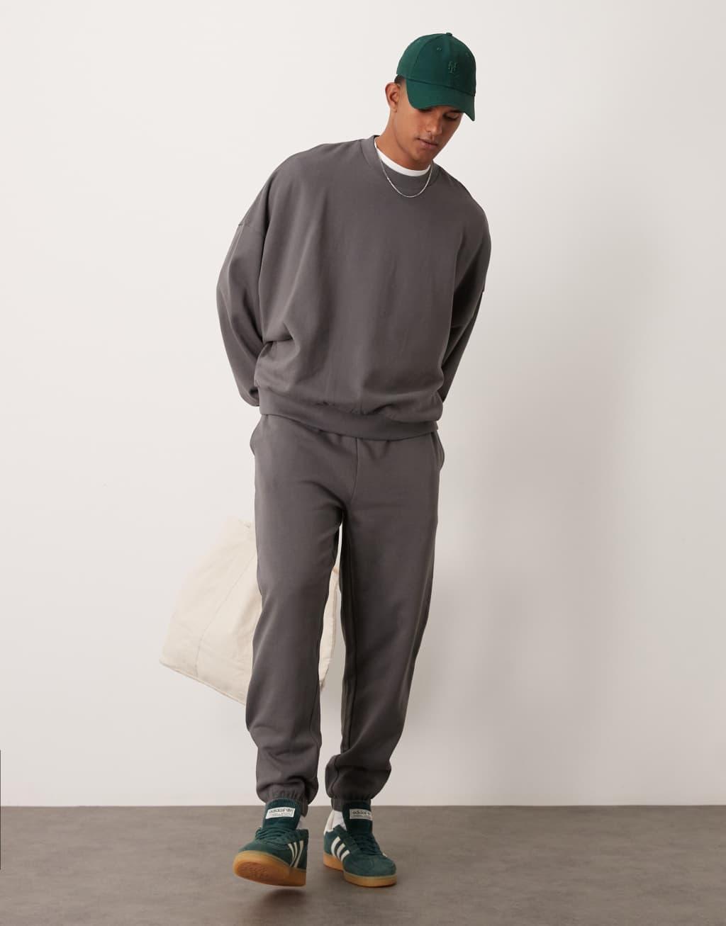 ASOS DESIGN essential extreme oversized sweatshirt in charcoal Product Image