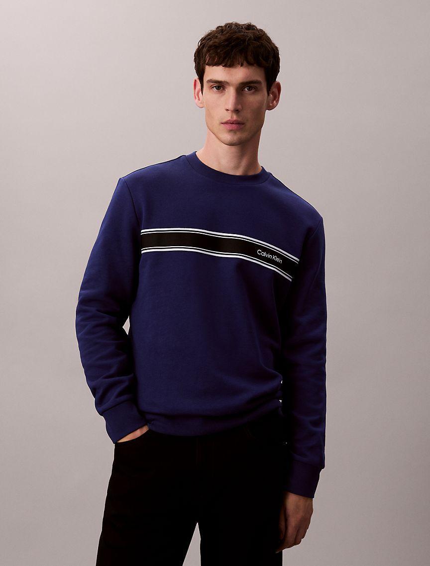 Fleece Stripe Classic Sweatshirt Product Image