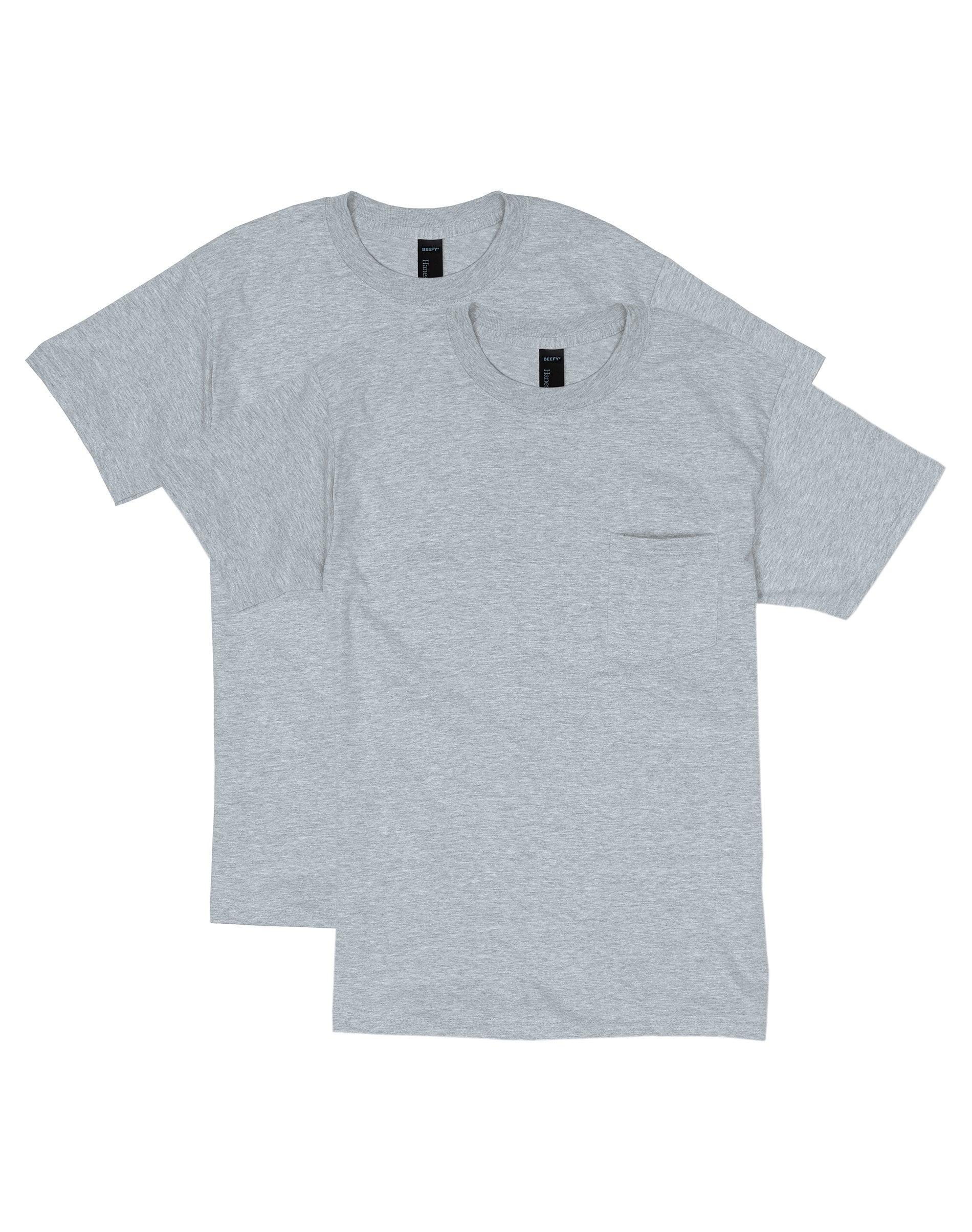 Men's Hanes® Beefy-T 2-Pack Pocket T-Shirt, Size: XL, White Product Image