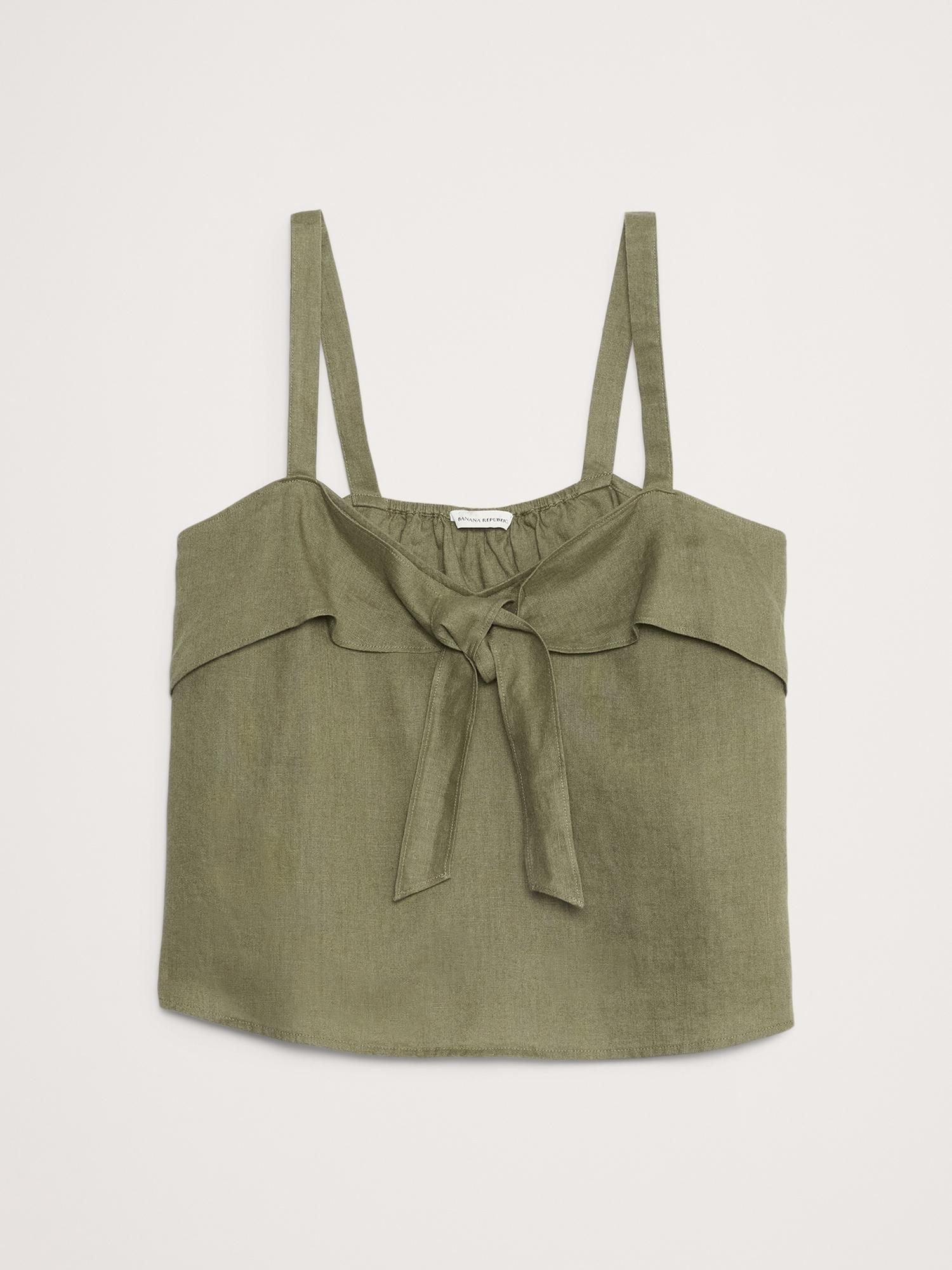 Linen Tie-Front Tank Product Image
