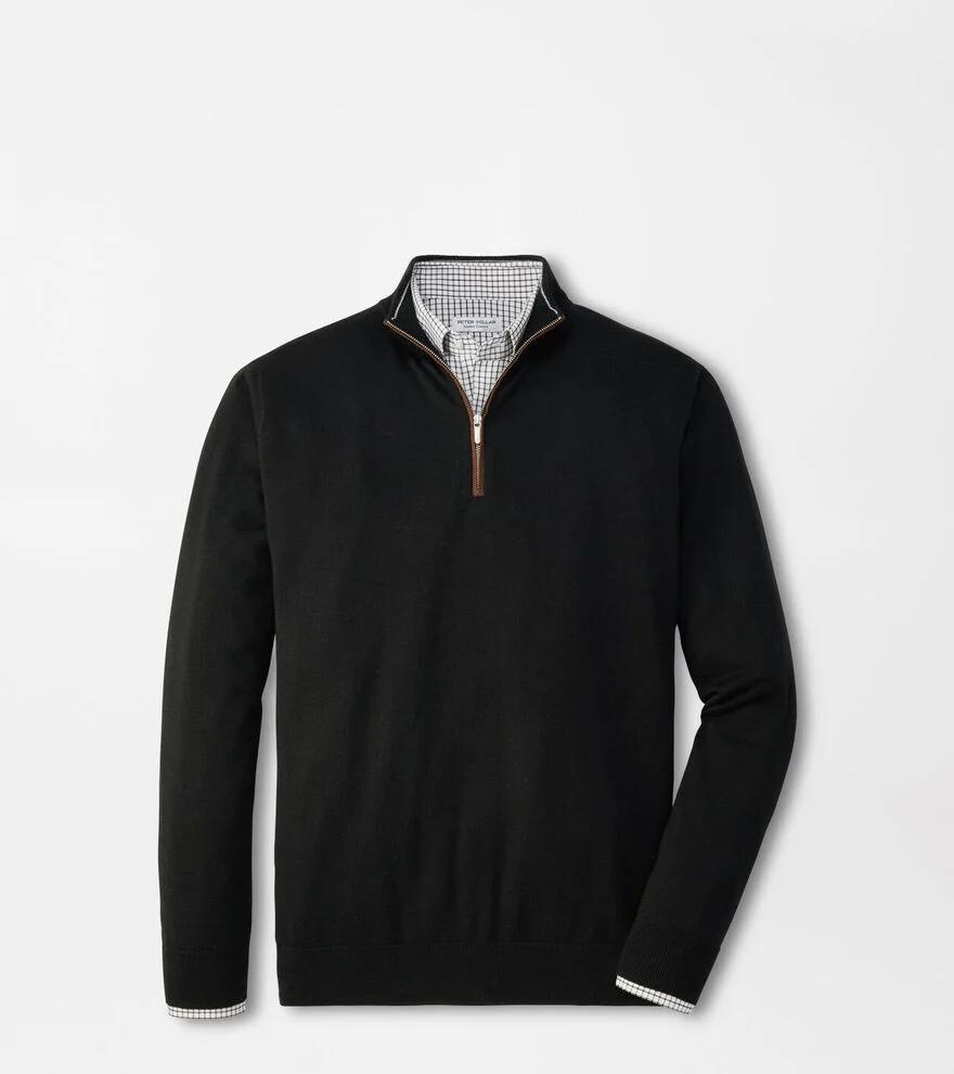 Mens Autumn Crest Suede-Trim Quarter-Zip Sweater Product Image