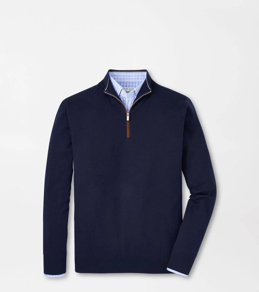 Men's Autumn Crest Suede-Trim Quarter-Zip Sweater Product Image