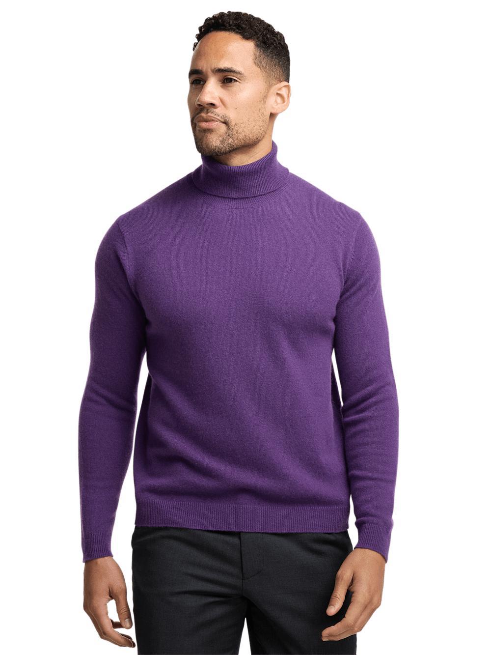 Cashmere Turtleneck Sweater - Purple Product Image