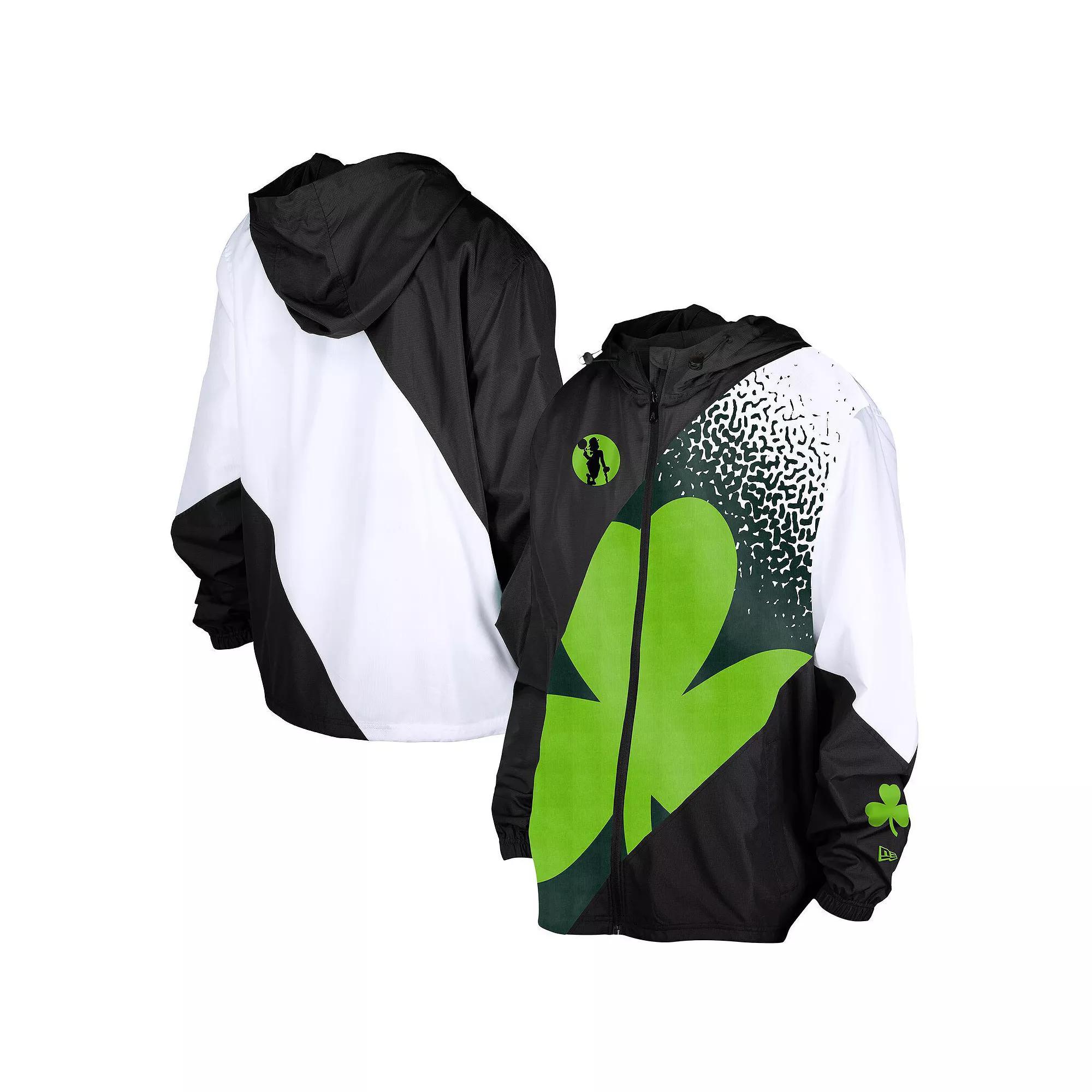 Men's New Era  Black Boston Celtics 2024/25 City Edition Full-Zip Windbreaker Jacket, Size: Large Product Image