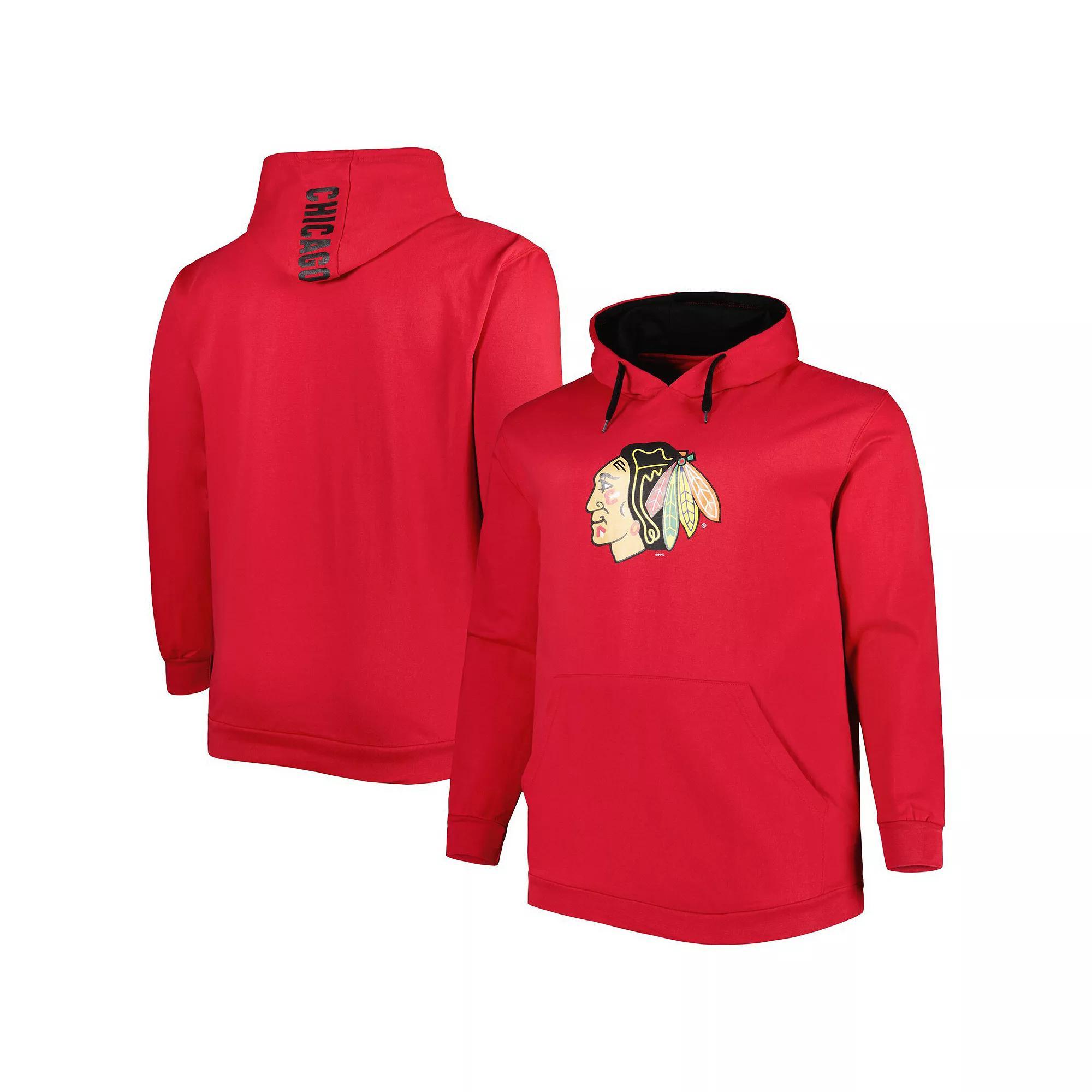Men's Red Chicago Blackhawks Big & Tall Fleece Pullover Hoodie,  Product Image
