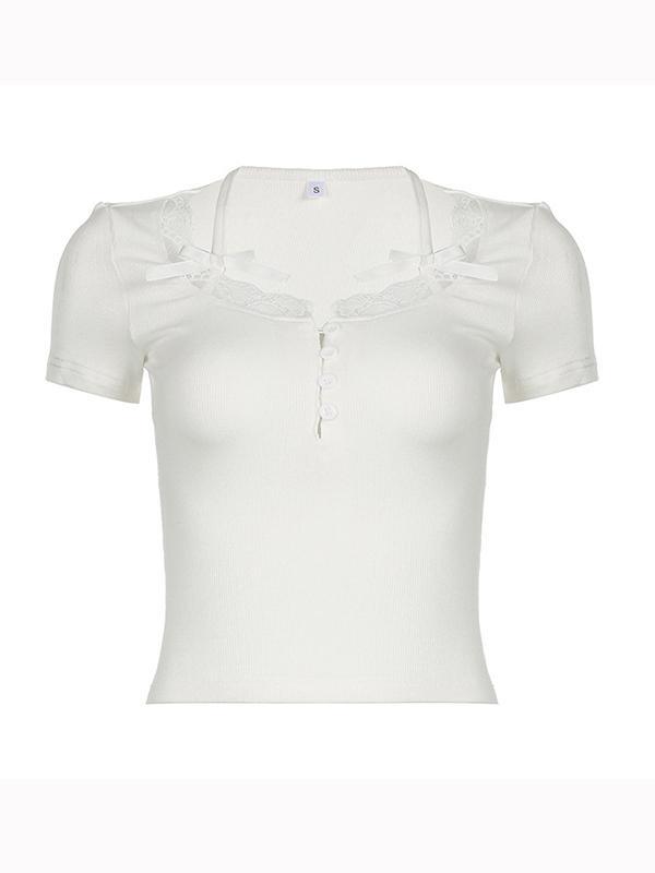 Solid Color Short Sleeve Tee Product Image