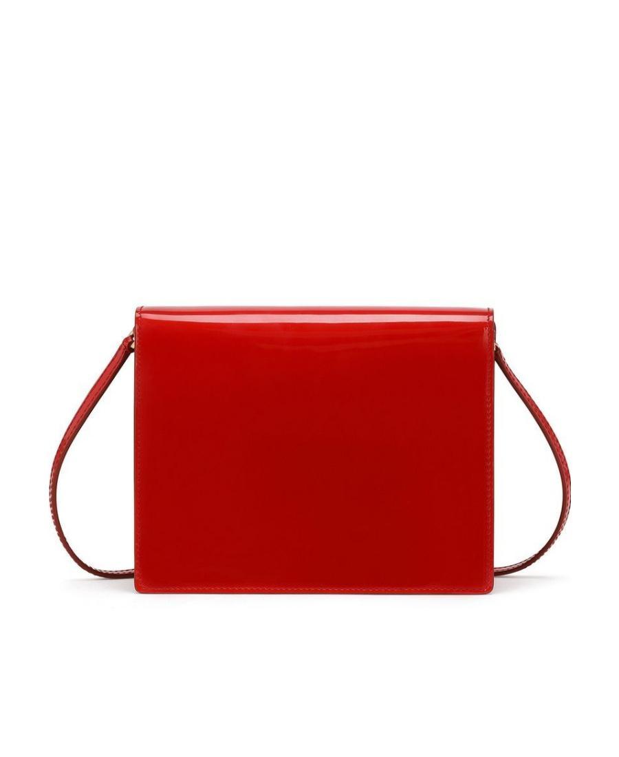 DOLCE & GABBANA Dg Logo Patent Leather Crossbody Bag In Red Product Image