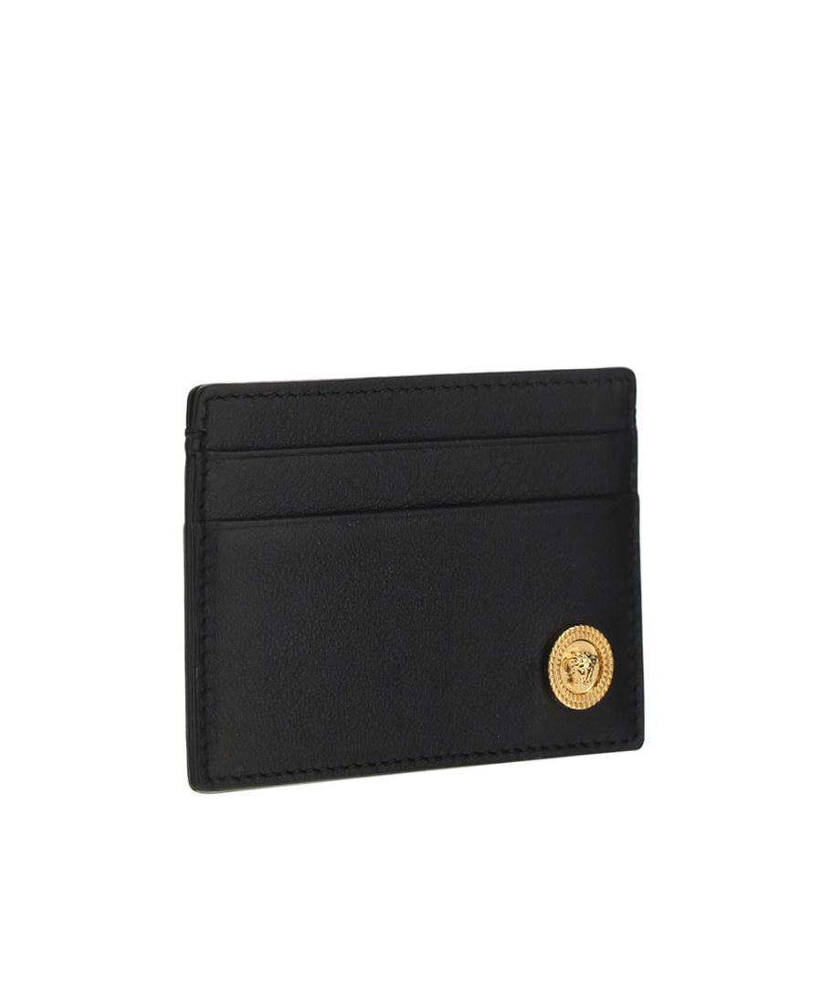 VERSACE Medusa Leather Cardholder In Black Product Image