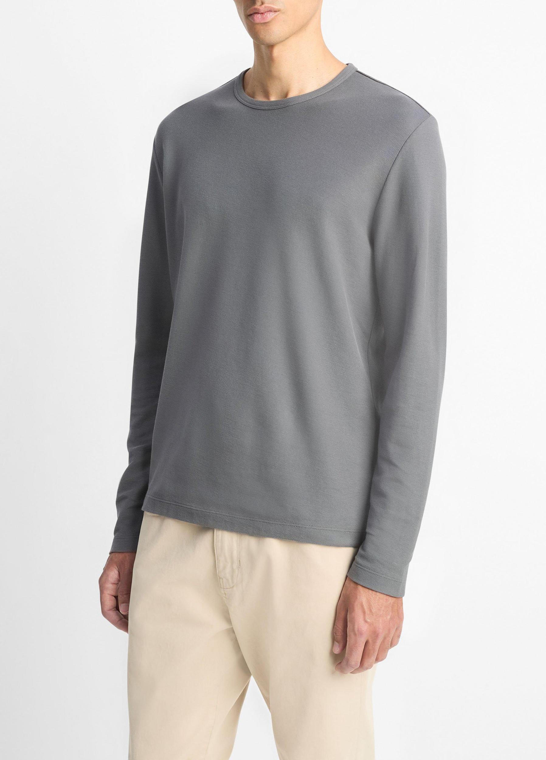 Pima Cotton Piqué Long-Sleeve T-Shirt Product Image