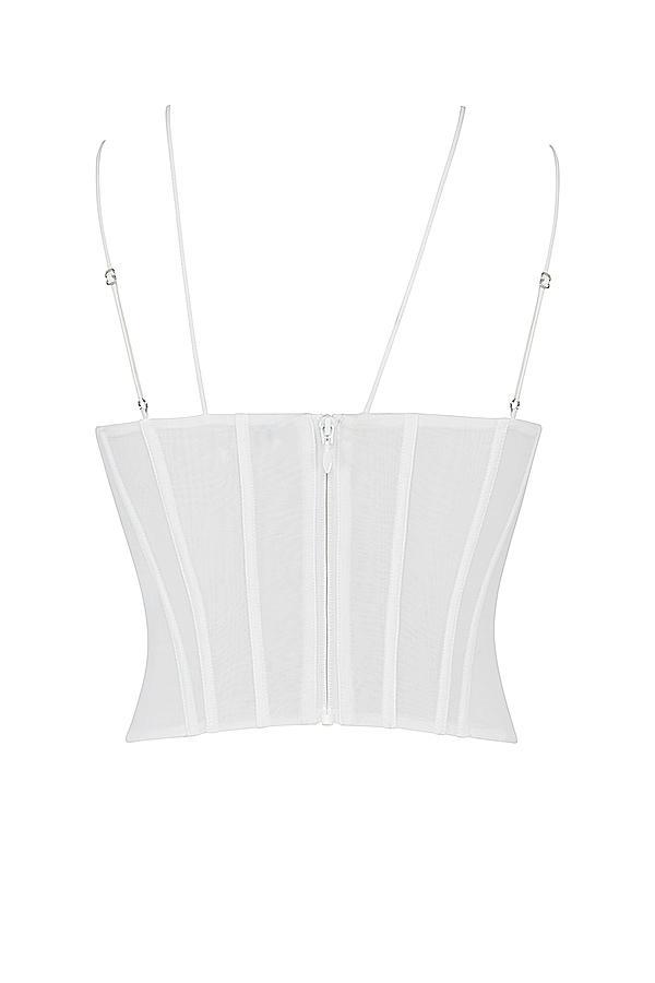 Orla White Chiffon Strappy Corset Product Image